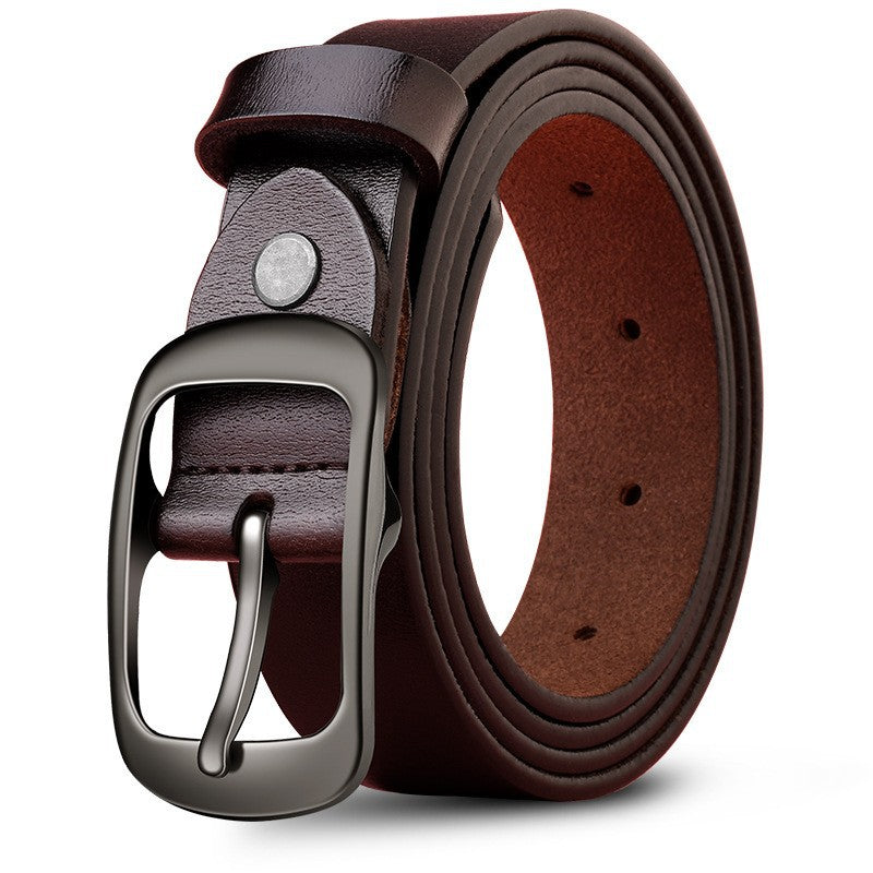 Cheeky X  Genuine Leather 110-120CM Womens Belt Pin Buckle Top Layer Cow Leather(Brown)