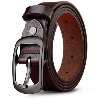 Cheeky X  Genuine Leather 110-120CM Womens Belt Pin Buckle Top Layer Cow Leather(Brown)