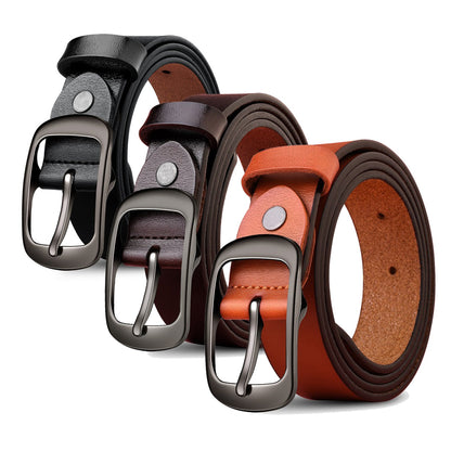 Cheeky X  Genuine Leather 110-120CM Womens Belt Pin Buckle Top Layer Cow Leather(Brown)