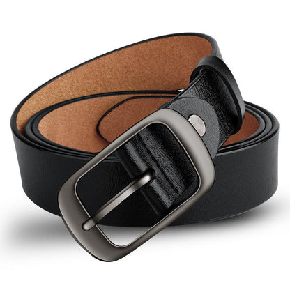 Cheeky X  Genuine Leather 110-120CM Womens Belt Pin Buckle Top Layer Cow Leather(Brown)