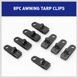 8Pc Awning Tarp Clamp Set Clips Hangers Survival Tent Emergency Grommet