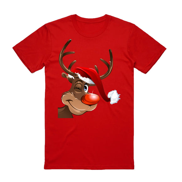 100% Cotton Christmas T-shirt Adult  (Red), XL