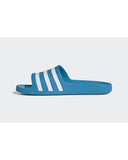 Blue/White Adidas Slides with Cloudfoam Cushioning - 7 US