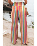 Azura Exchange Striped Smocked High Waist Wide Leg Pants - XL