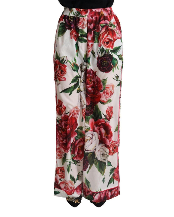Floral Print Wide Leg Pants by Dolce & Gabbana 38 IT Women