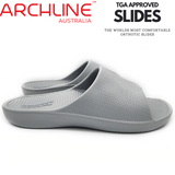 Archline Rebound Orthotic Slides Flip Flop Thongs Slip On Arch Support - Stone Grey - Euro 39