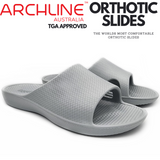 Archline Rebound Orthotic Slides Flip Flop Thongs Slip On Arch Support - Stone Grey - Euro 42