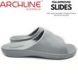 Archline Rebound Orthotic Slides Flip Flop Thongs Slip On Arch Support - Stone Grey - Euro 42