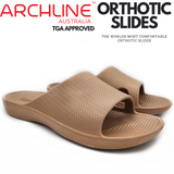 Archline Rebound Orthotic Slides Flip Flop Thongs Slip On Arch Support - Putty - Euro 38