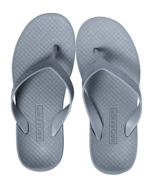 ARCHLINE Orthotic Flip Flops Thongs Arch Support Shoes Footwear - Grey - EUR 36
