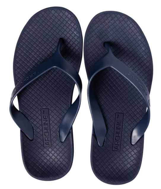 ARCHLINE Flip Flops Orthotic Thongs Arch Support Shoes Footwear - Navy - EUR 39