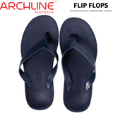 ARCHLINE Flip Flops Orthotic Thongs Arch Support Shoes Footwear - Navy - EUR 40