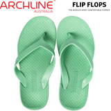 ARCHLINE Orthotic Thongs Arch Support Shoes Footwear Flip Flops - Dew Green - EUR 38
