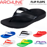 ARCHLINE Orthotic Thongs Arch Support Shoes Footwear Flip Flops Orthopedic - Black/Black - EUR 45