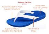 ARCHLINE Orthotic Thongs Arch Support Shoes Footwear Flip Flops Orthopedic - Blue/White - EUR 38