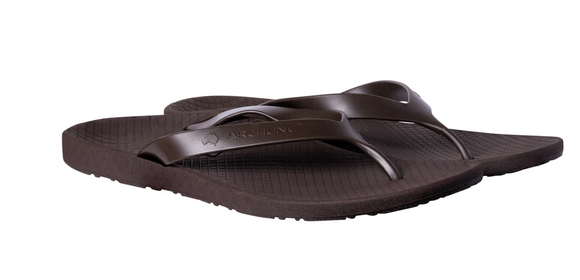 ARCHLINE Orthotic Thongs Arch Support Shoes Footwear Flip Flops Orthopedic - Brown/Brown - EUR 36