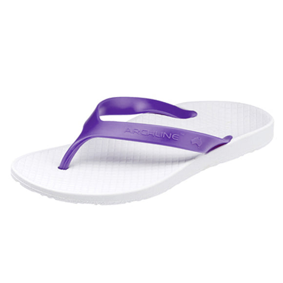 ARCHLINE Orthotic Thongs Arch Support Shoes Footwear Flip Flops Orthopedic - White/Fuchsia - EUR 35