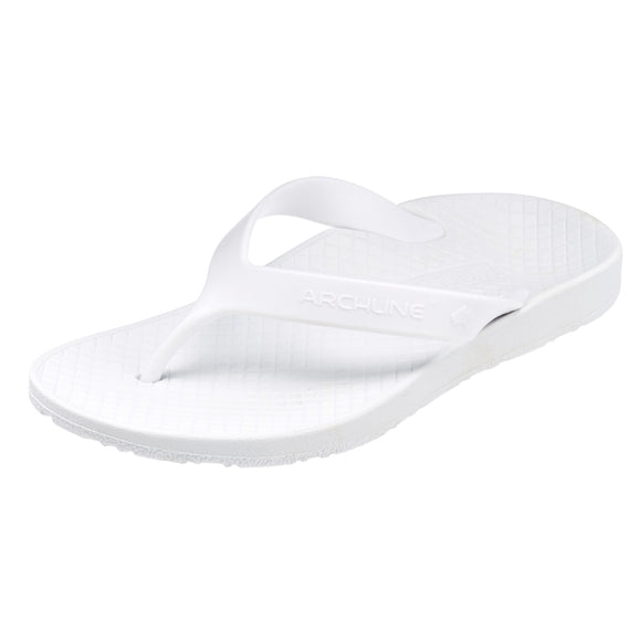ARCHLINE Orthotic Thongs Arch Support Shoes Footwear Flip Flops Orthopedic - White/White - EUR 46