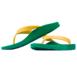 ARCHLINE Flip Flops Orthotic Thongs Arch Support Shoes Footwear - Green/Gold - EUR 46