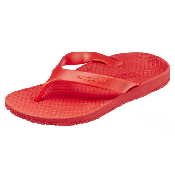 ARCHLINE Flip Flops Orthotic Thongs Arch Support Shoes Footwear - Red/Red - EUR 35