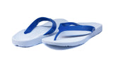 ARCHLINE Flip Flops Orthotic Thongs Arch Support Shoes Footwear - White/Blue - EUR 37