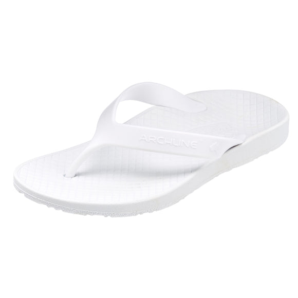 ARCHLINE Flip Flops Orthotic Thongs Arch Support Shoes Footwear - White/White - EUR 44