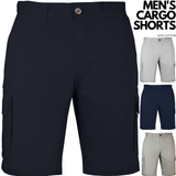 Mens Cargo Shorts 100% Cotton - Black - 36 (92cm)