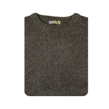 100% SHETLAND WOOL CREW Round Neck Knit JUMPER Pullover Mens Sweater Knitted - Charcoal (29) - XXL
