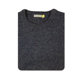 100% SHETLAND WOOL CREW Round Neck Knit JUMPER Pullover Mens Sweater Knitted - Navy (45) - 6XL