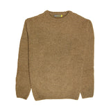 100% SHETLAND WOOL CREW Round Neck Knit JUMPER Pullover Mens Sweater Knitted - Nutmeg (23) - 4XL