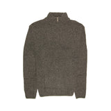 100% SHETLAND WOOL Half Zip Up Knit JUMPER Pullover Mens Sweater Knitted - Charcoal (29) - L