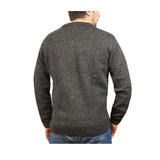 100% Shetland Wool V Neck Knit Jumper Pullover Mens Sweater Knitted - Charcoal (29) - L