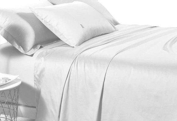 Queen Size 500TC Cotton Sateen Fitted Sheet (White Color)