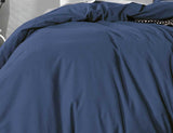 Luxton Super King Size Indigo Vintage Washed Cotton Quilt Cover Set(3PCS)