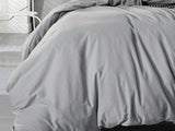 Luxton King Size Pewter Vintage Washed Cotton Quilt Cover Set(3PCS)
