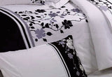 Luxton King Size Embroidery Tree and Leaf Pattern White Quilt Cover Set (3PCS)