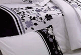 Queen Size Embroidery Tree and Leaf Pattern White Quilt Cover Set (3PCS)