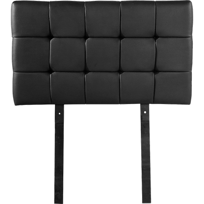 PU Leather Single Bed Deluxe Headboard Bedhead - Black