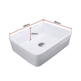 Above Counter Bathroom Basin Square | Ceramic White 480 x 380 x 130mm