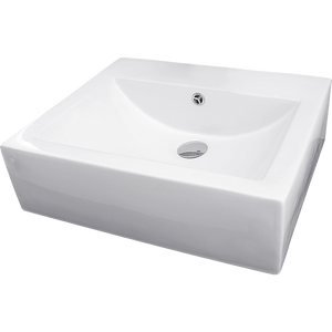 Above Counter Bathroom Basin Rectangular | Ceramic White  520 x420 x150mm