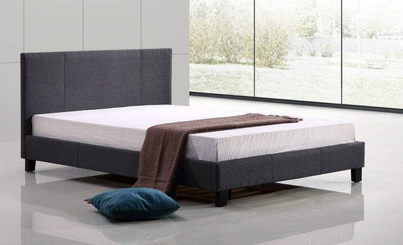 Queen Linen Fabric Bed Frame Grey