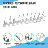 Bird Spikes - Polycarbonate zig-zag 10 meter bundle