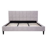 King Linen Fabric Deluxe Bed Frame Beige