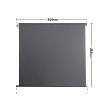 Retractable Straight Drop Roll Down Awning Garden Patio Screen 3.0mx2.5m