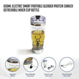Electric Smart Portable Blender Protein Shaker Detachable Mixer Cup Bottle-600ml
