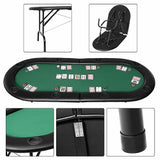 185cm 8 Player Folding Poker Table Blackjack with Cup Holder