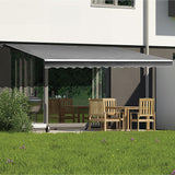 Outdoor Folding Arm Awning Retractable Sunshade Canopy Grey 3.0m x 2.5m