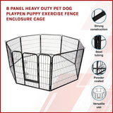 Pet Playpen 8 Panel Heavy Duty Exercise Fence Enclosure Cage