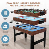 4FT 3-in-1 Games Foosball Soccer Hockey Pool Table Table