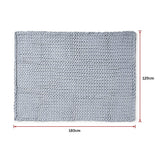 Hand Knitted Chunky Blanket Thick Acrylic Yarn Blanket Home Decor Throw Rug - Grey